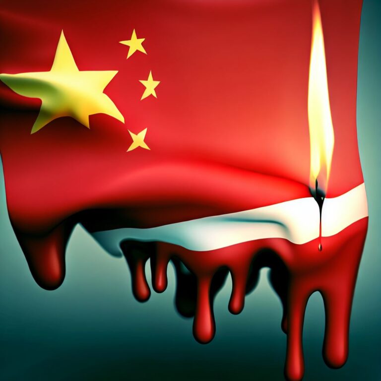 China Flag Melting