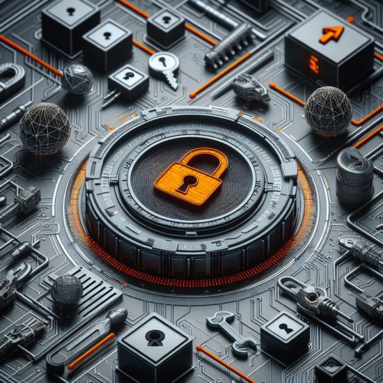 Orange Lock Cybersecurity Cryptography BIC