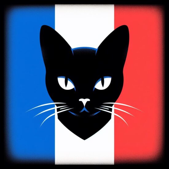 French Flag background with Cat