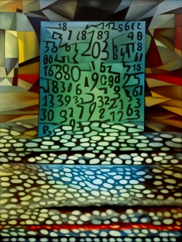 Random numbers in clip art-surrealism.
