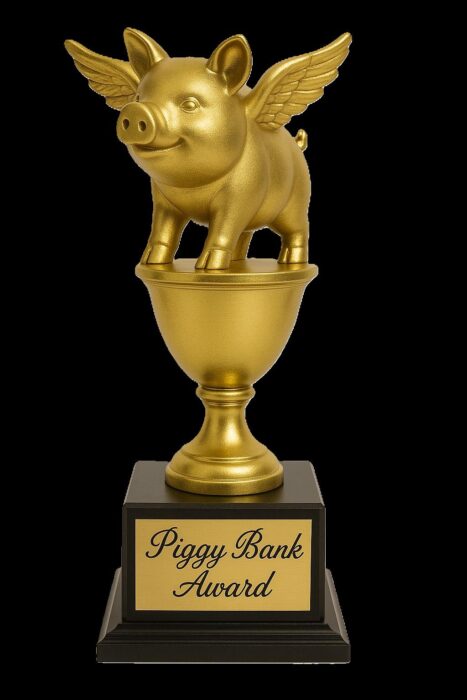Piggy Bank Award Black BG