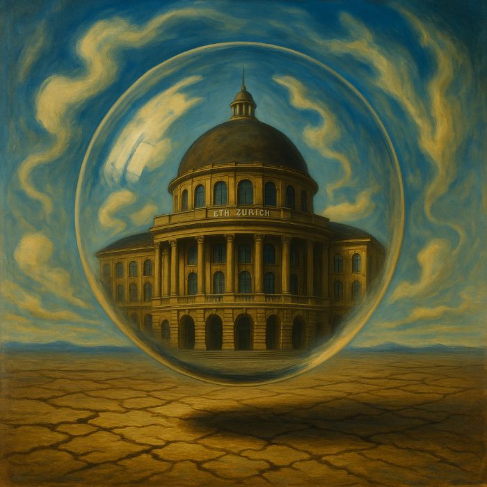 ETH Zurich in glass bubble in surrealism